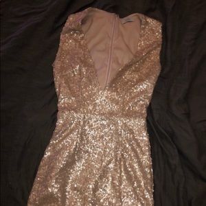 Light gold sequin mini dress